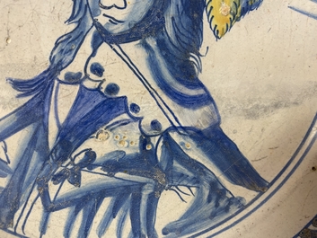 A Dutch maiolica orangist portrait dish with Prince William II of Orange, mid 17th C.